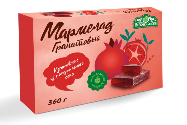 №2 Мармелад  "Гранатовый" белевский 360г  в Новомосковске