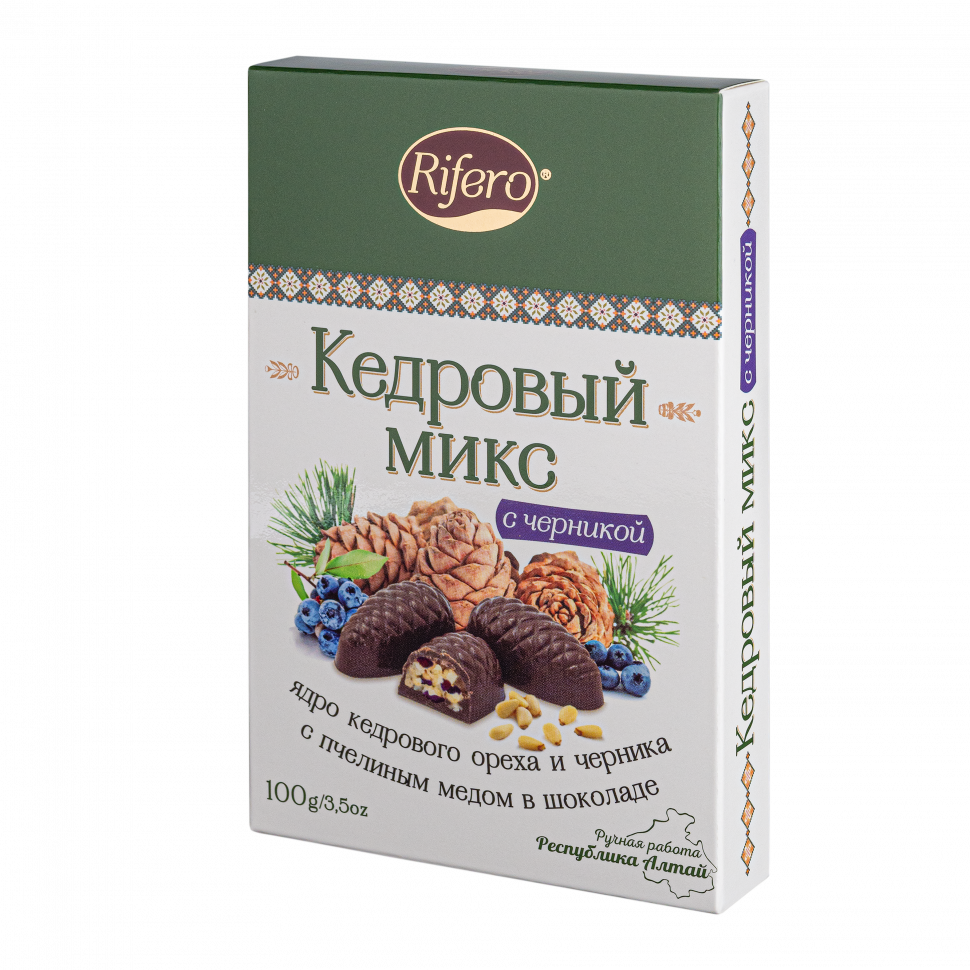  Риф и ко Конфеты "Кедровый микс ЧЕРНИКА" 100г       в Новомосковске
