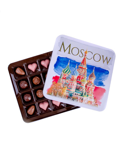 №1 Конфеты шоколадны MOSCOW(металлическая коробка)195г) в Новомосковске