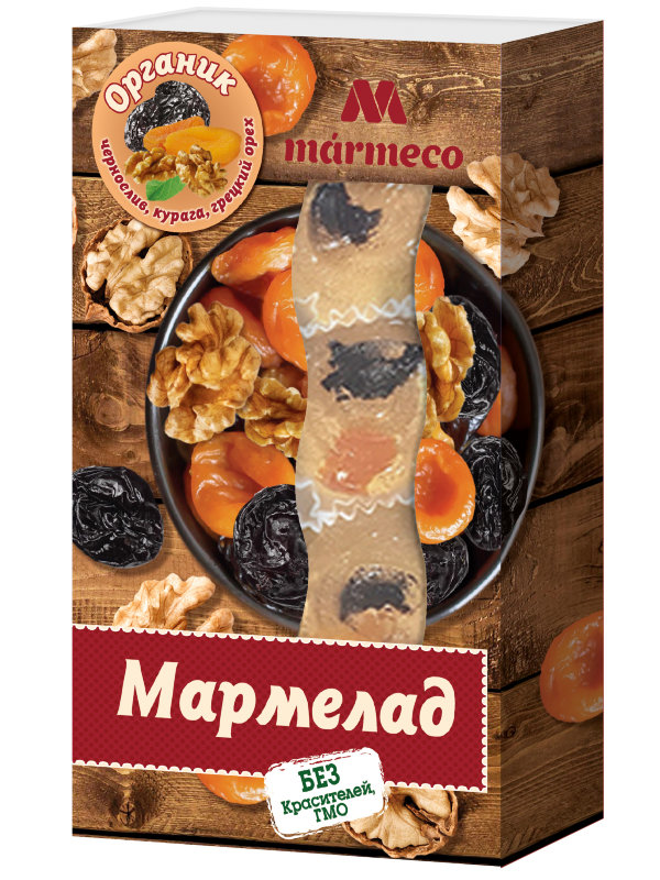№2 Мармелад "Органик"  Курага, Чернослив, грецкий орех, 180г  в Новомосковске