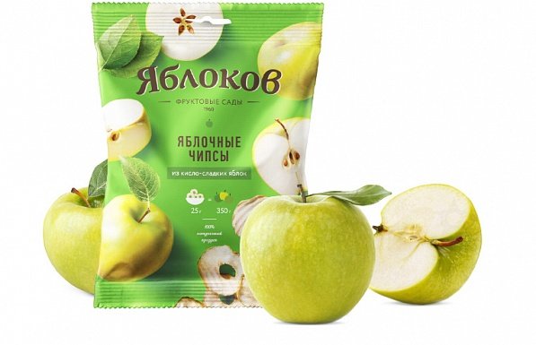  Яблочные чипсы из кисло-сладких яблок 25г в Новомосковске